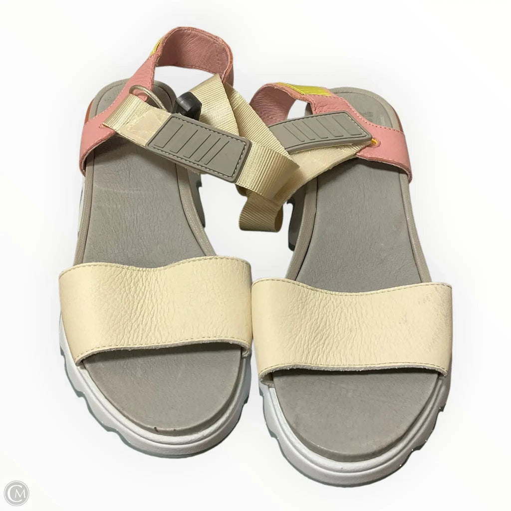 Sandals Sport By Sorel In Pink & White, Size: 10