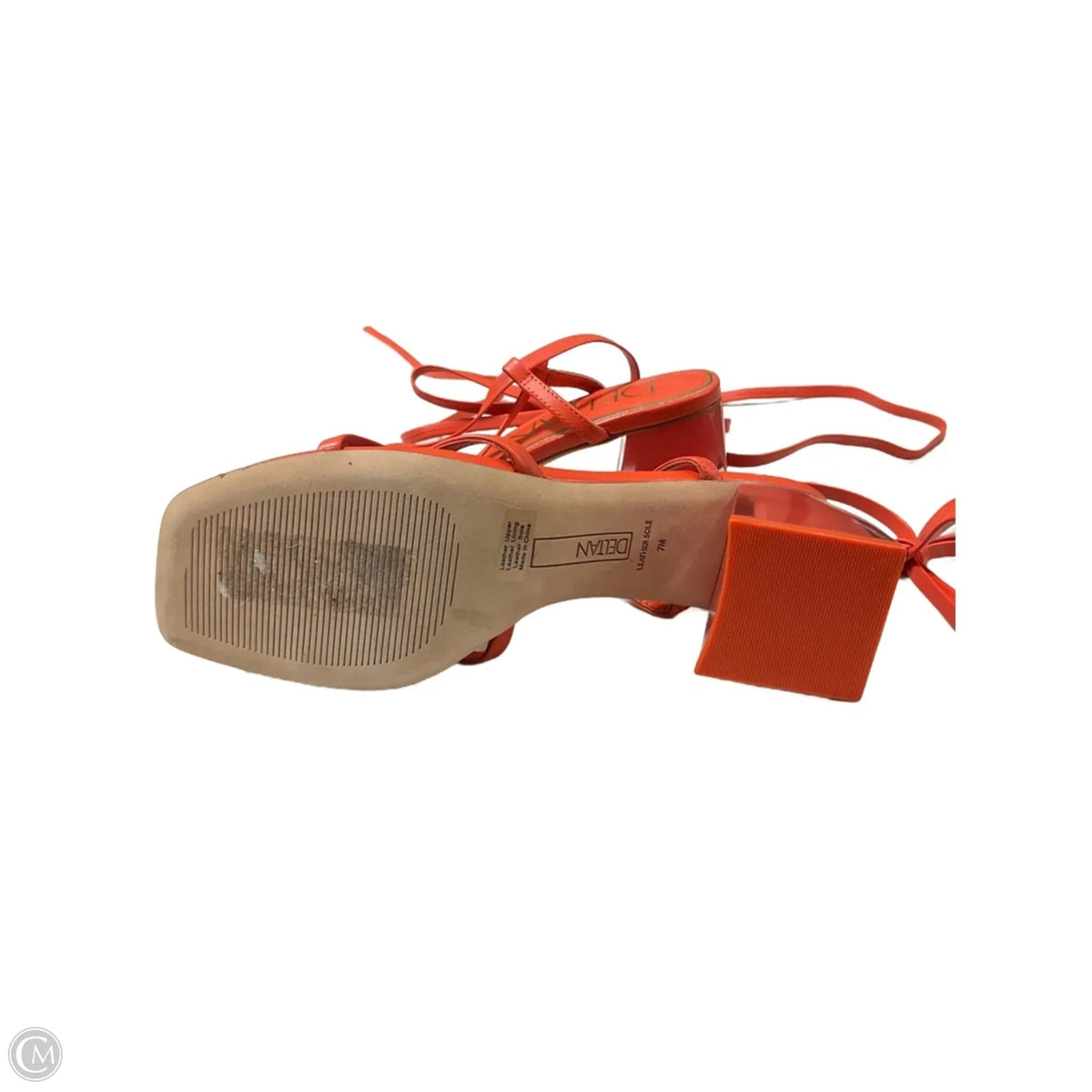 Sandals Heels Block By Cmb In Orange, Size: 7