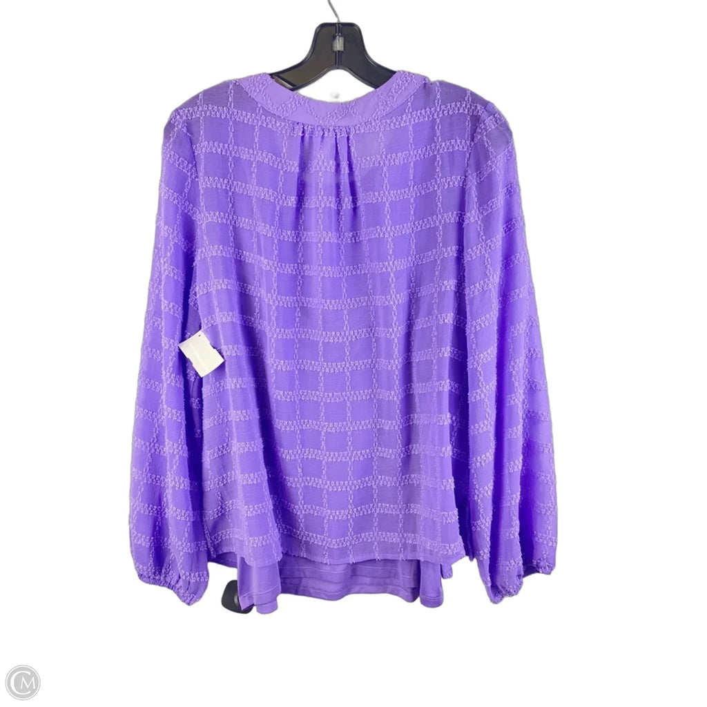 Top Long Sleeve By Liz Claiborne In Purple, Size: L