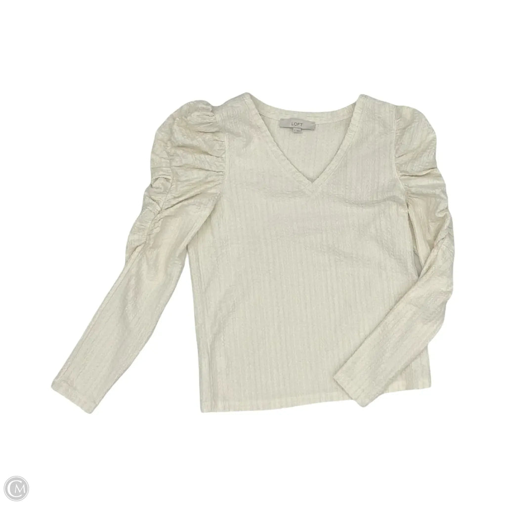 Blouse Long Sleeve By Loft In Cream, Size: S