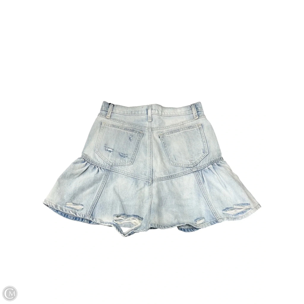 Skirt Mini & Short By 7 For All Mankind In Blue Denim, Size: S