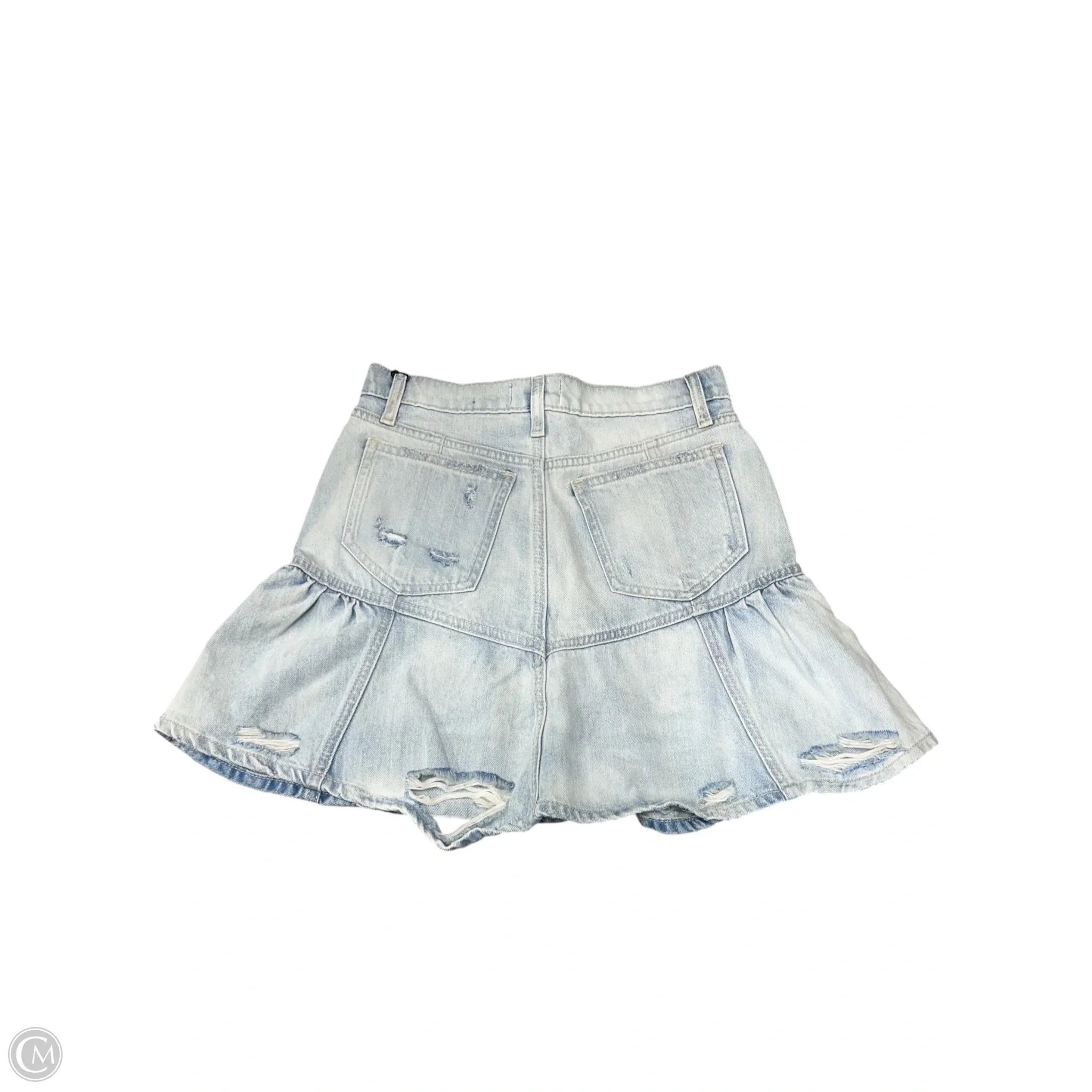 Skirt Mini & Short By 7 For All Mankind In Blue Denim, Size: S
