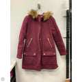 Coat Faux Fur & Sherpa By J. Crew In Maroon, Size: 0