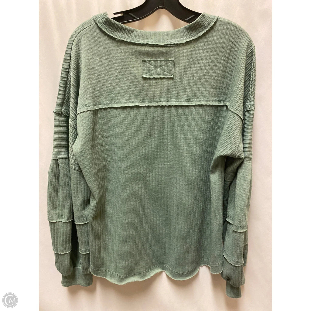 Top Long Sleeve By New In In Green, Size: M