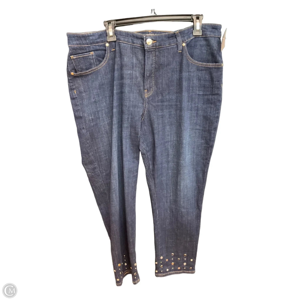 Jeans Straight By Chicos In Blue Denim, Size: 16