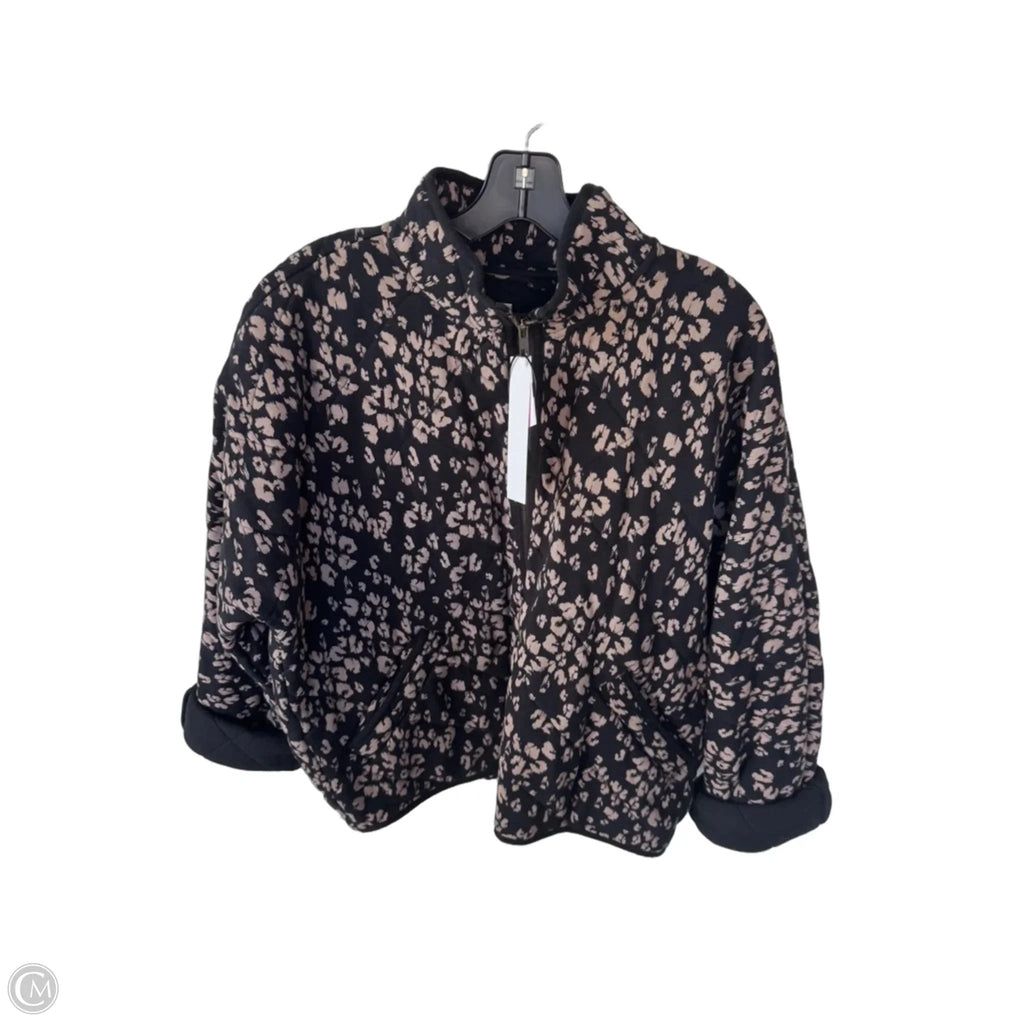 Jacket Puffer & Quilted By Garnet Hill In Black & Tan, Size: M