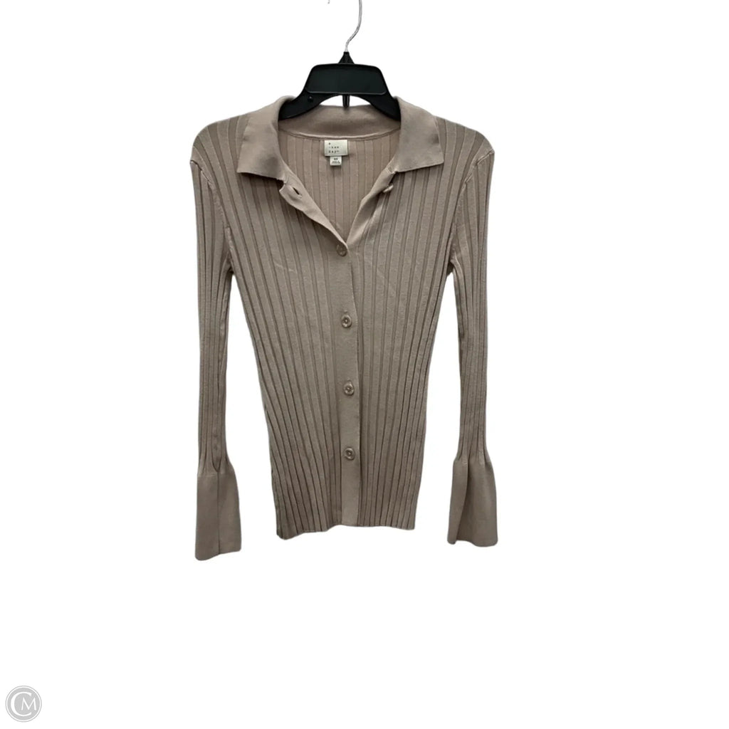 Top Long Sleeve By A New Day In Beige, Size: Xs