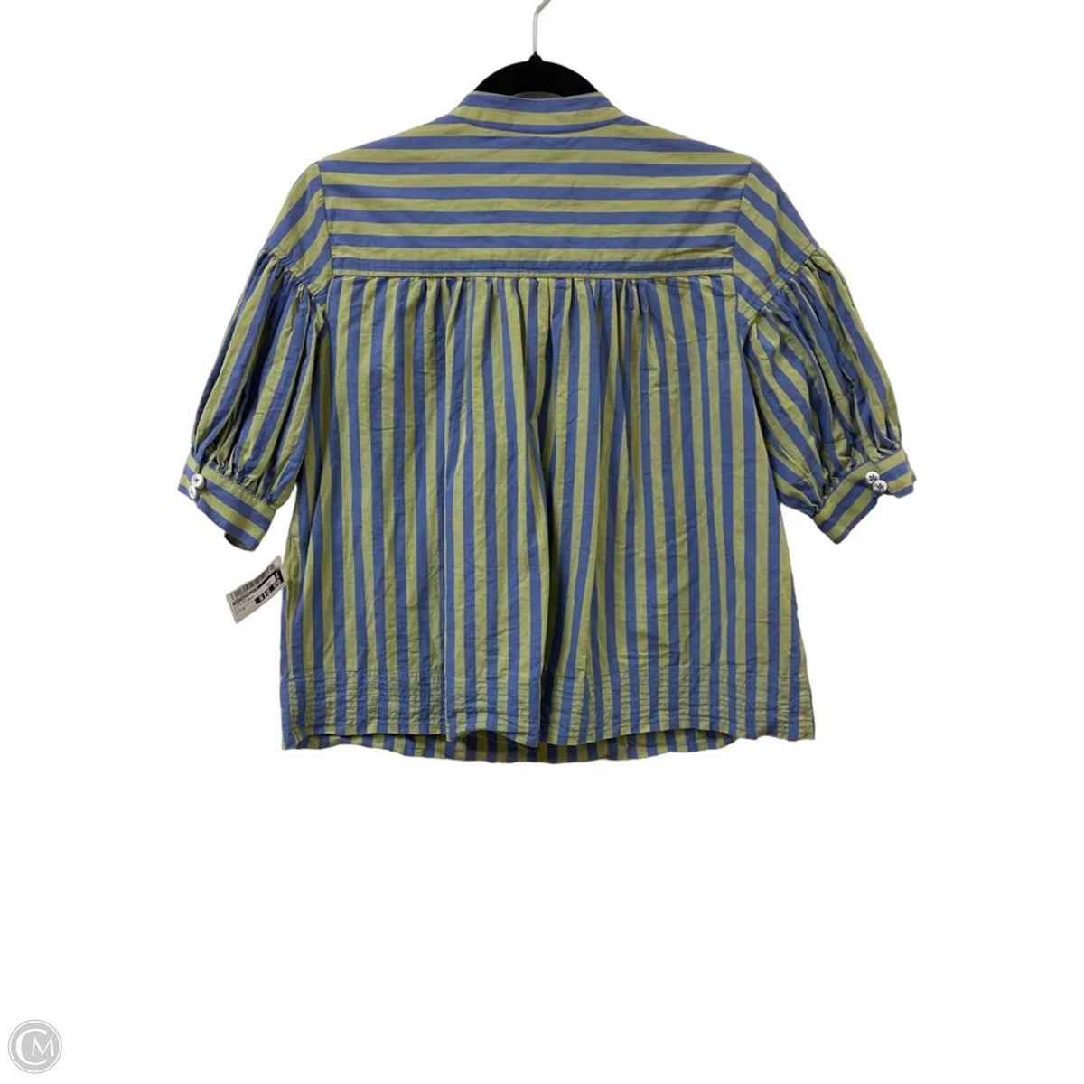 Top Short Sleeve By Anthropologie In Blue & Green, Size: M