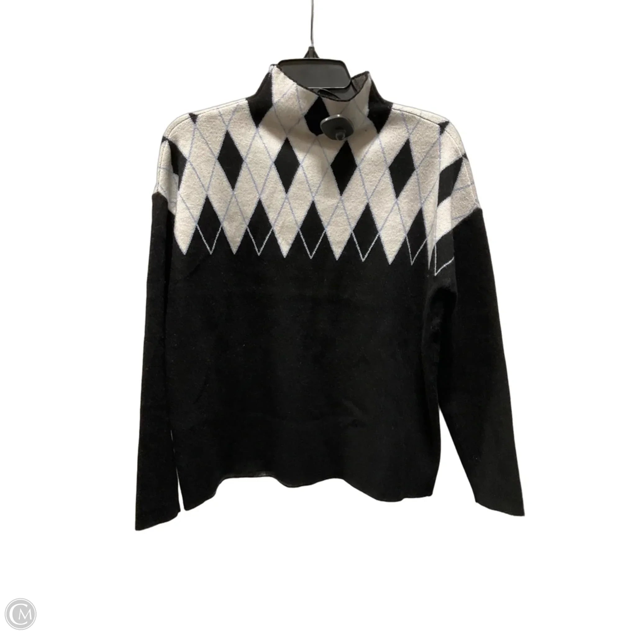 Top Long Sleeve By Tahari In Black & White, Size: M