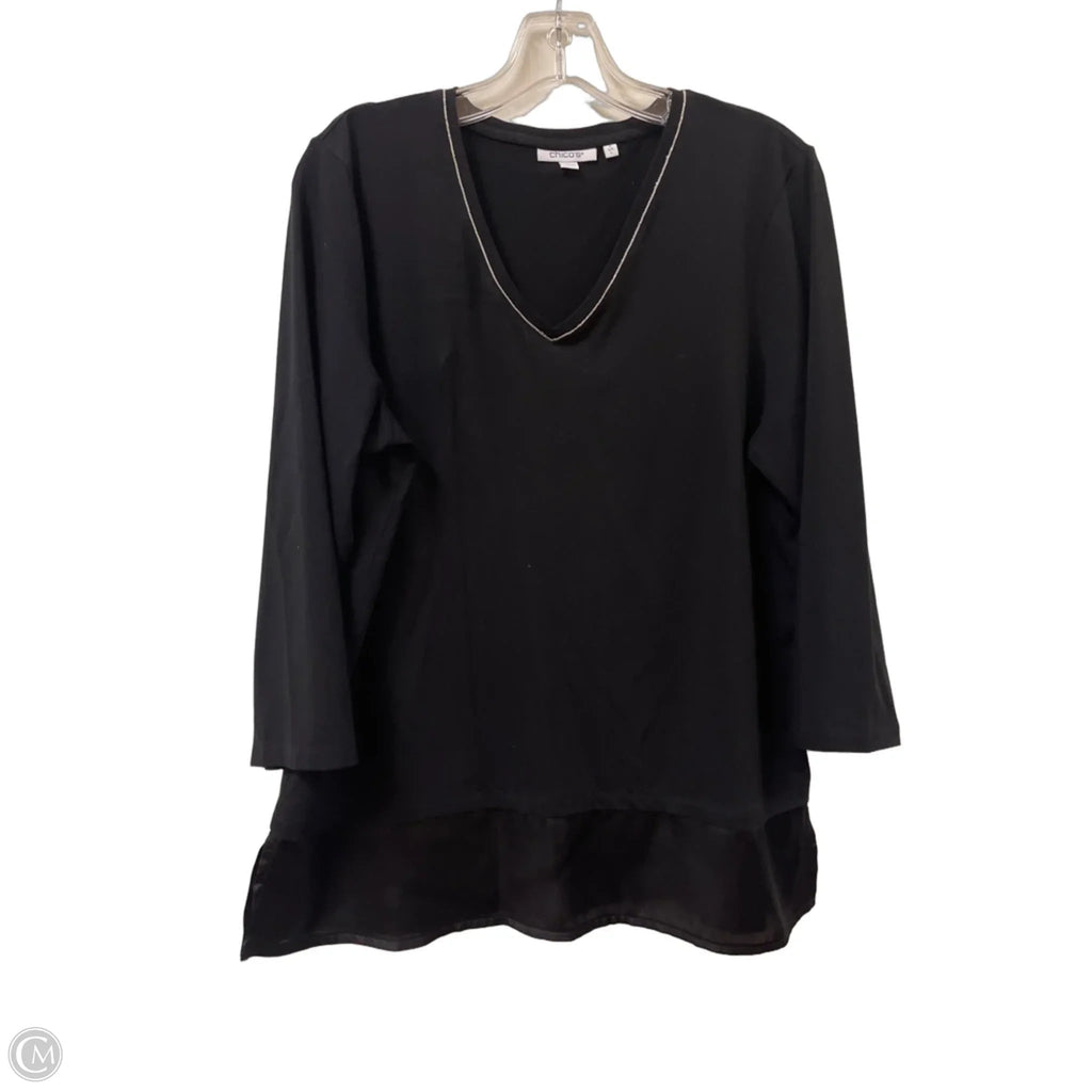 Top Long Sleeve By Chicos In Black, Size: L