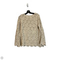 Top Long Sleeve By Solitaire In Cream, Size: S