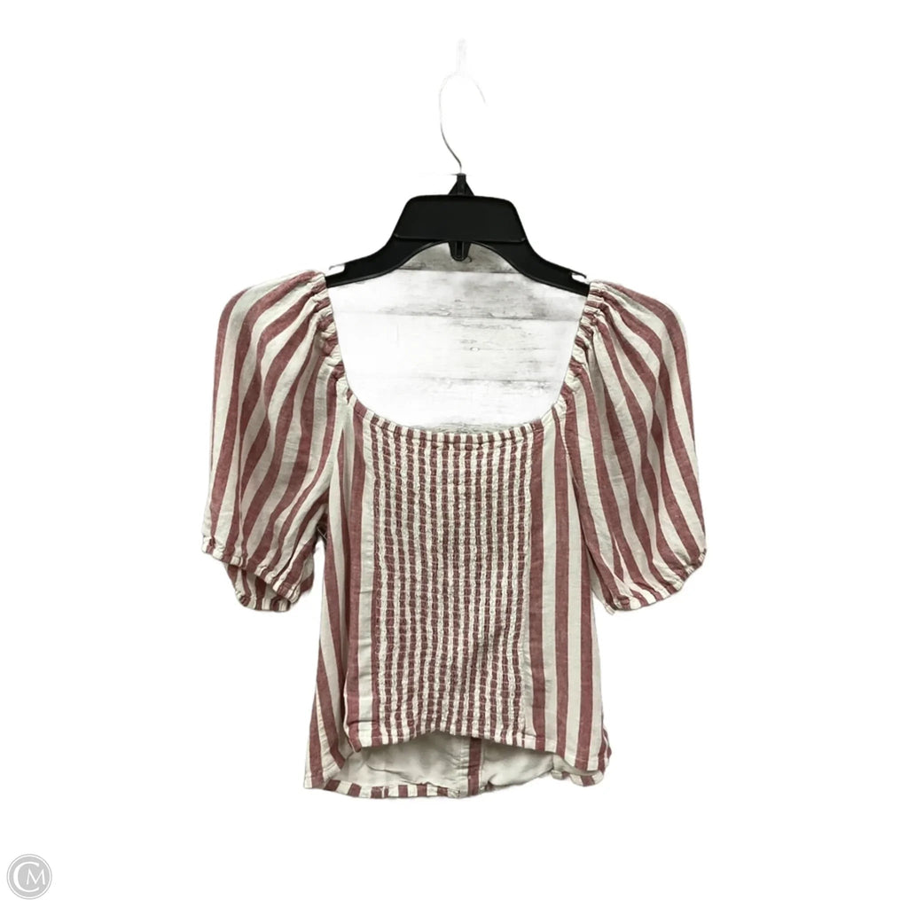 Top Short Sleeve By Abercrombie And Fitch In Striped Pattern, Size: M