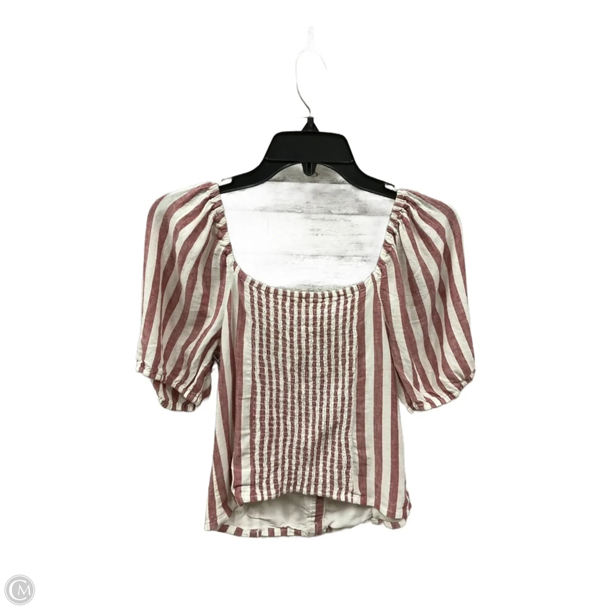 Top Short Sleeve By Abercrombie And Fitch In Striped Pattern, Size: M