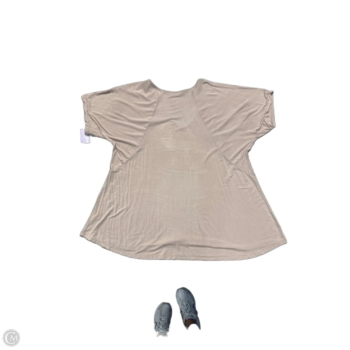 Top Short Sleeve By Carly Jean In Tan, Size: S