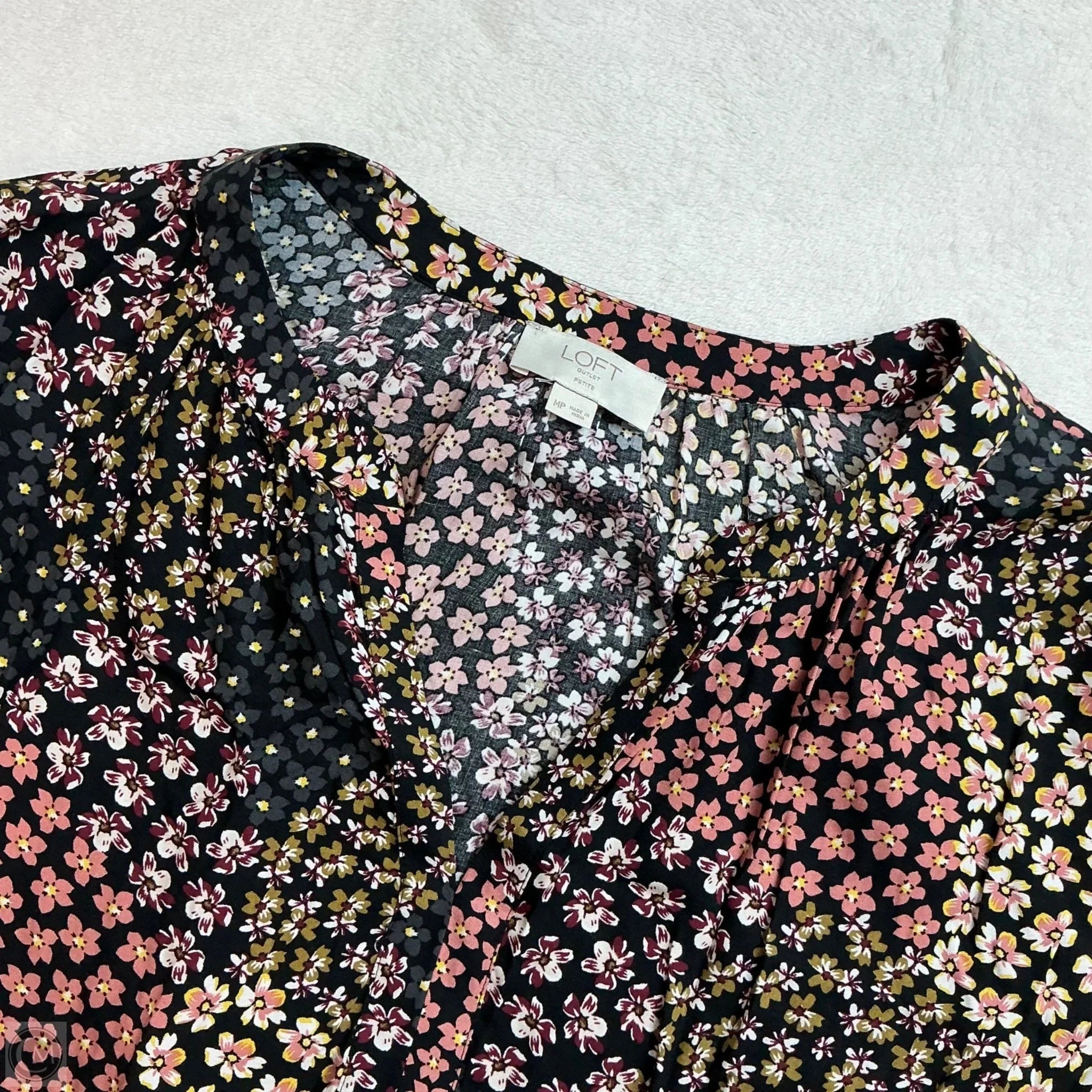 Top Long Sleeve By Loft In Floral Print, Size: Mp