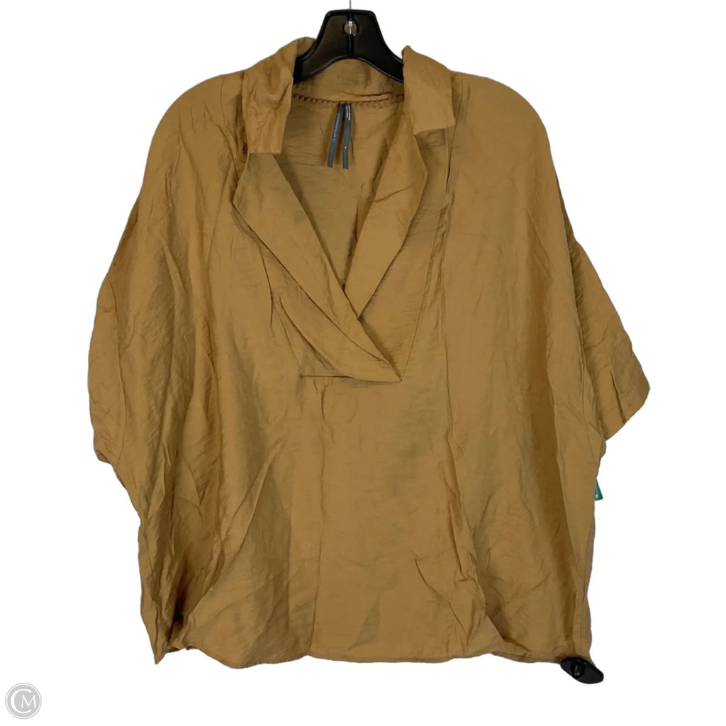 Top Short Sleeve By Anthropologie In Brown, Size: M