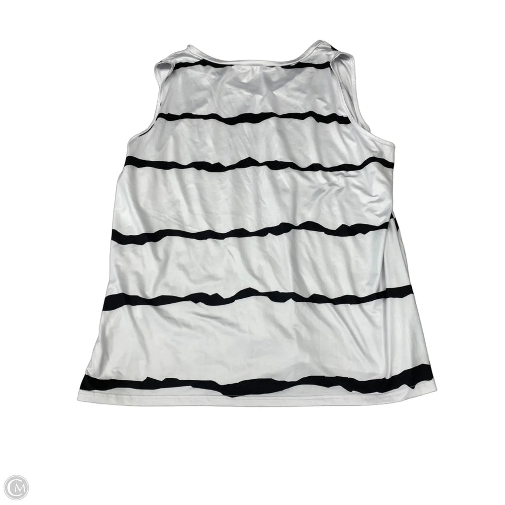 Blouse Sleeveless By Fantaslook In Black & White, Size: 3x