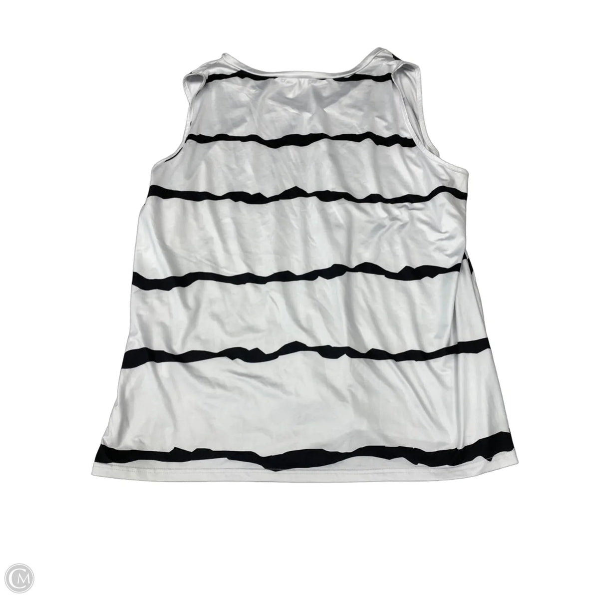 Blouse Sleeveless By Fantaslook In Black & White, Size: 3x