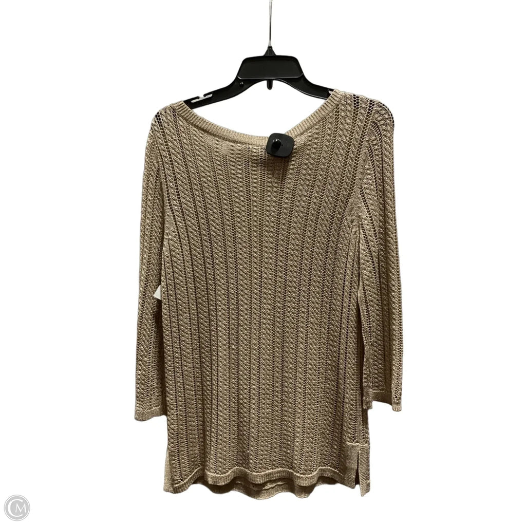 Top Long Sleeve By Talbots In Gold, Size: M