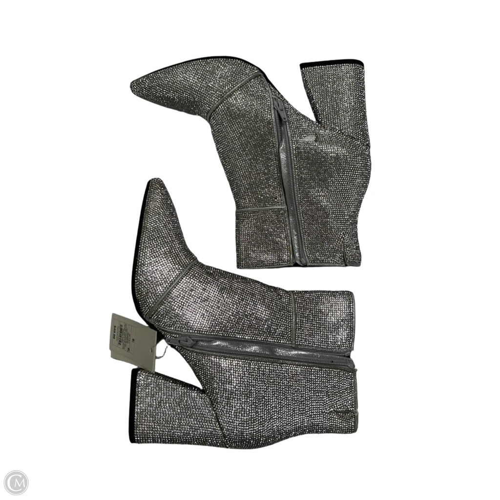 Boots Ankle Heels By A New Day In Silver, Size: 9.5