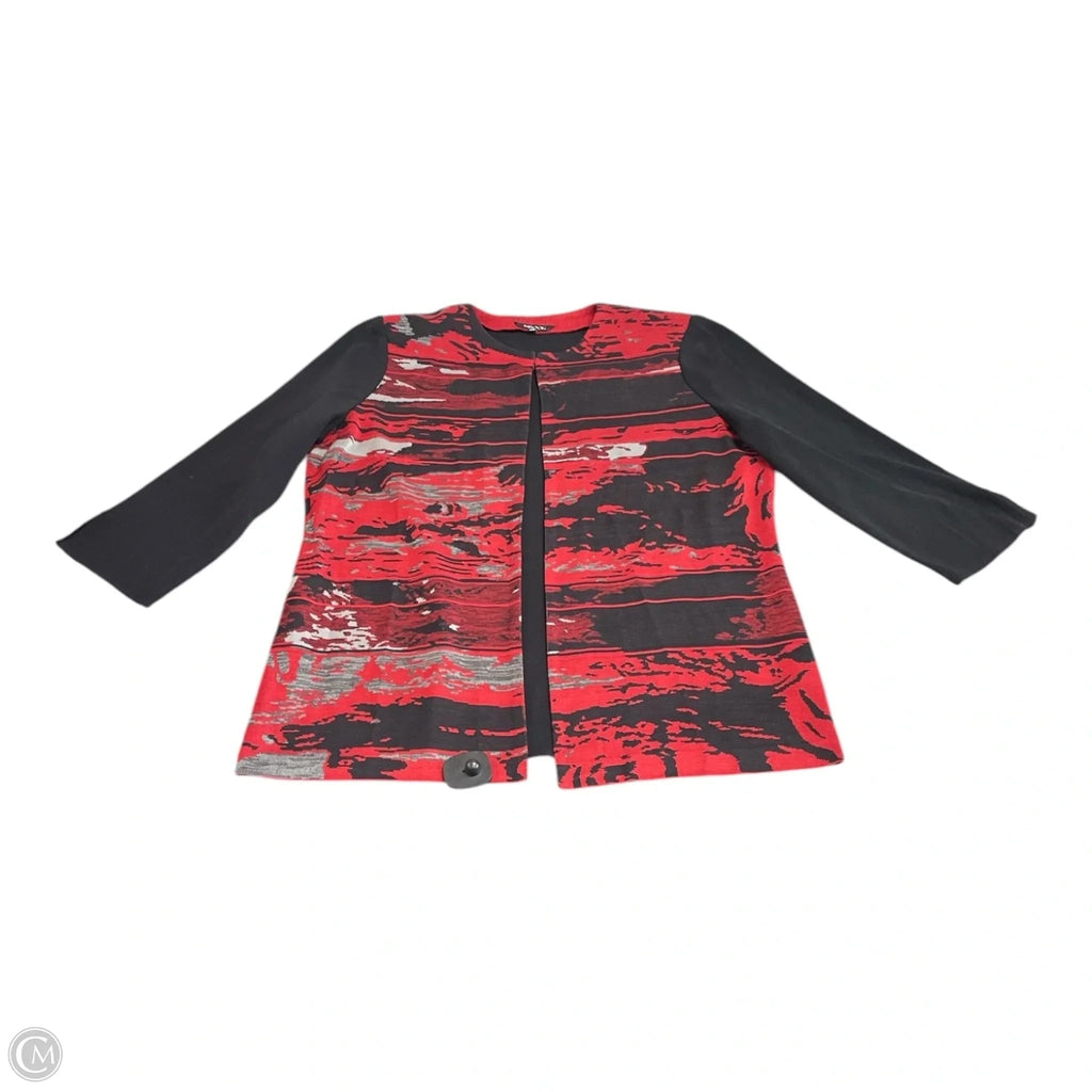 Cardigan By Misook In Black & Red, Size: L