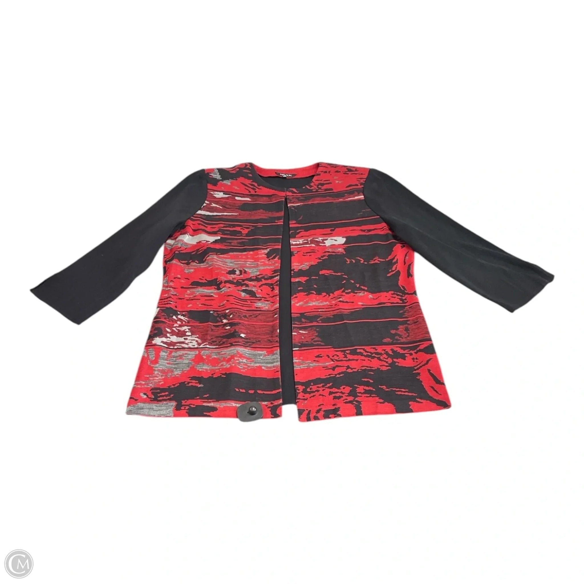 Cardigan By Misook In Black & Red, Size: L