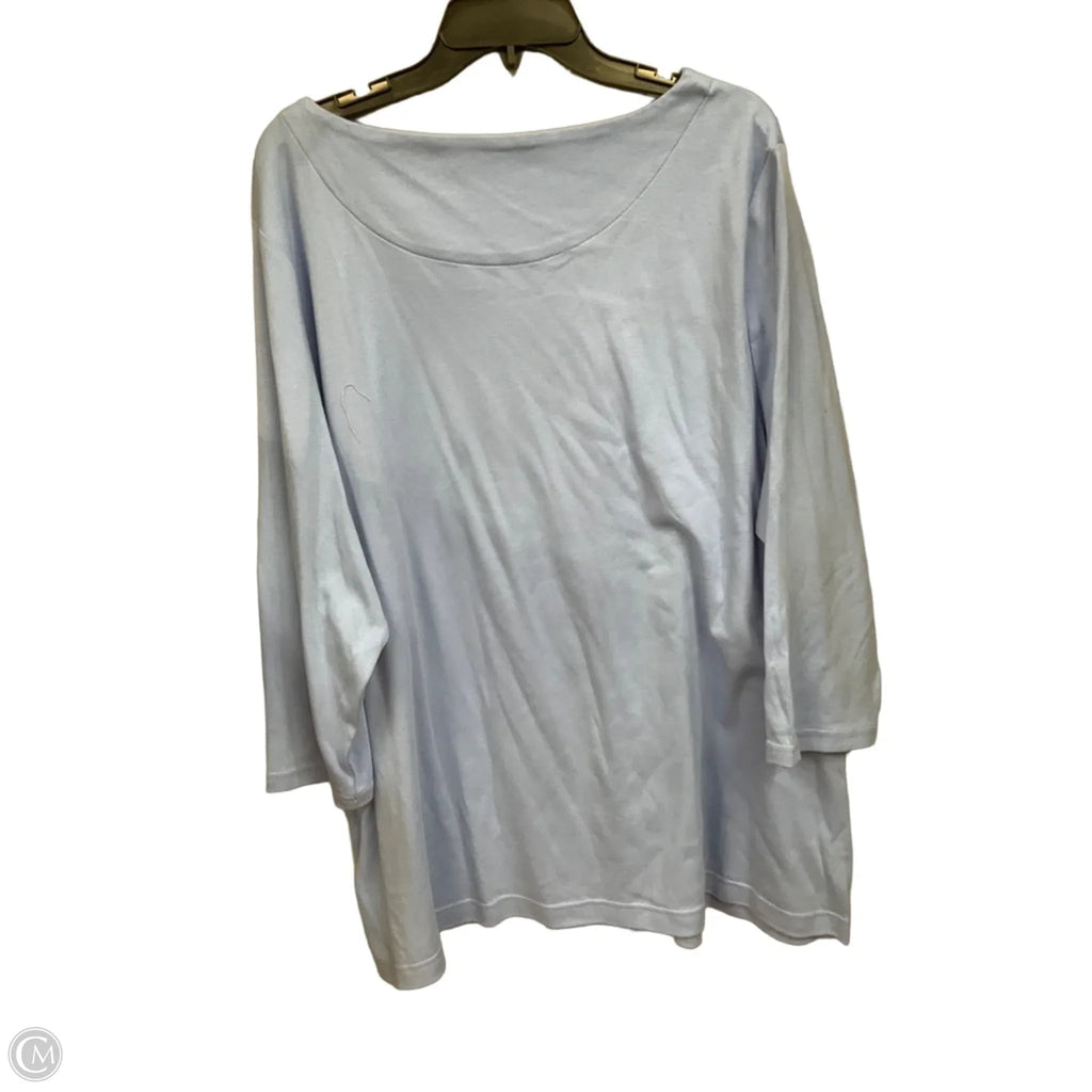 Top 3/4 Sleeve Basic By Croft And Barrow In Blue, Size: 3x