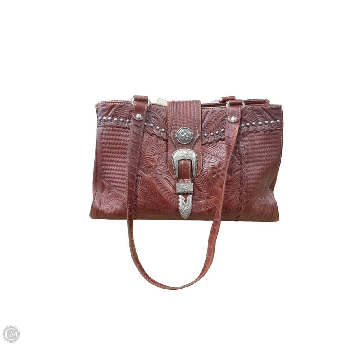 Handbag Leather By Cma, Size: Medium