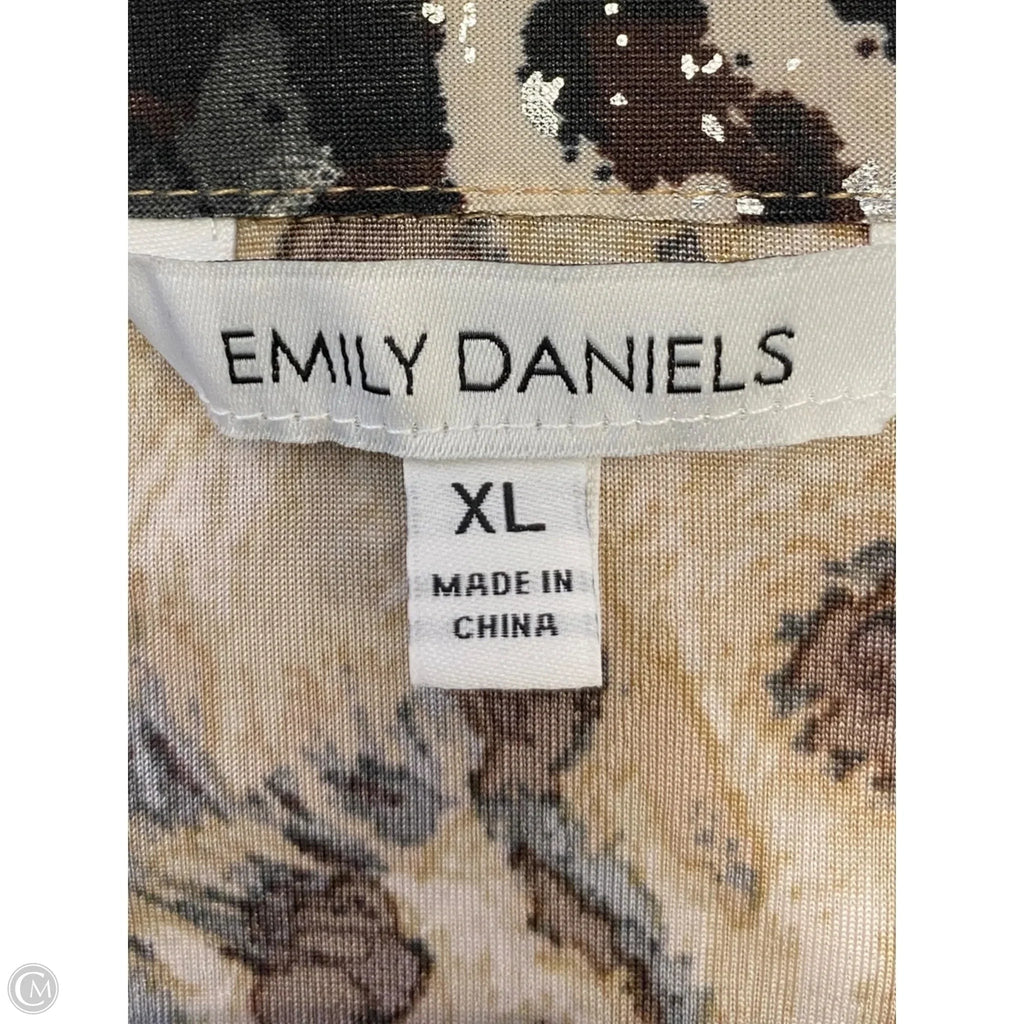 Top 3/4 Sleeve By Emily Daniels In Animal Print, Size: Xl