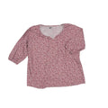 Top 3/4 Sleeve By Lands End In Pink & White, Size:3X