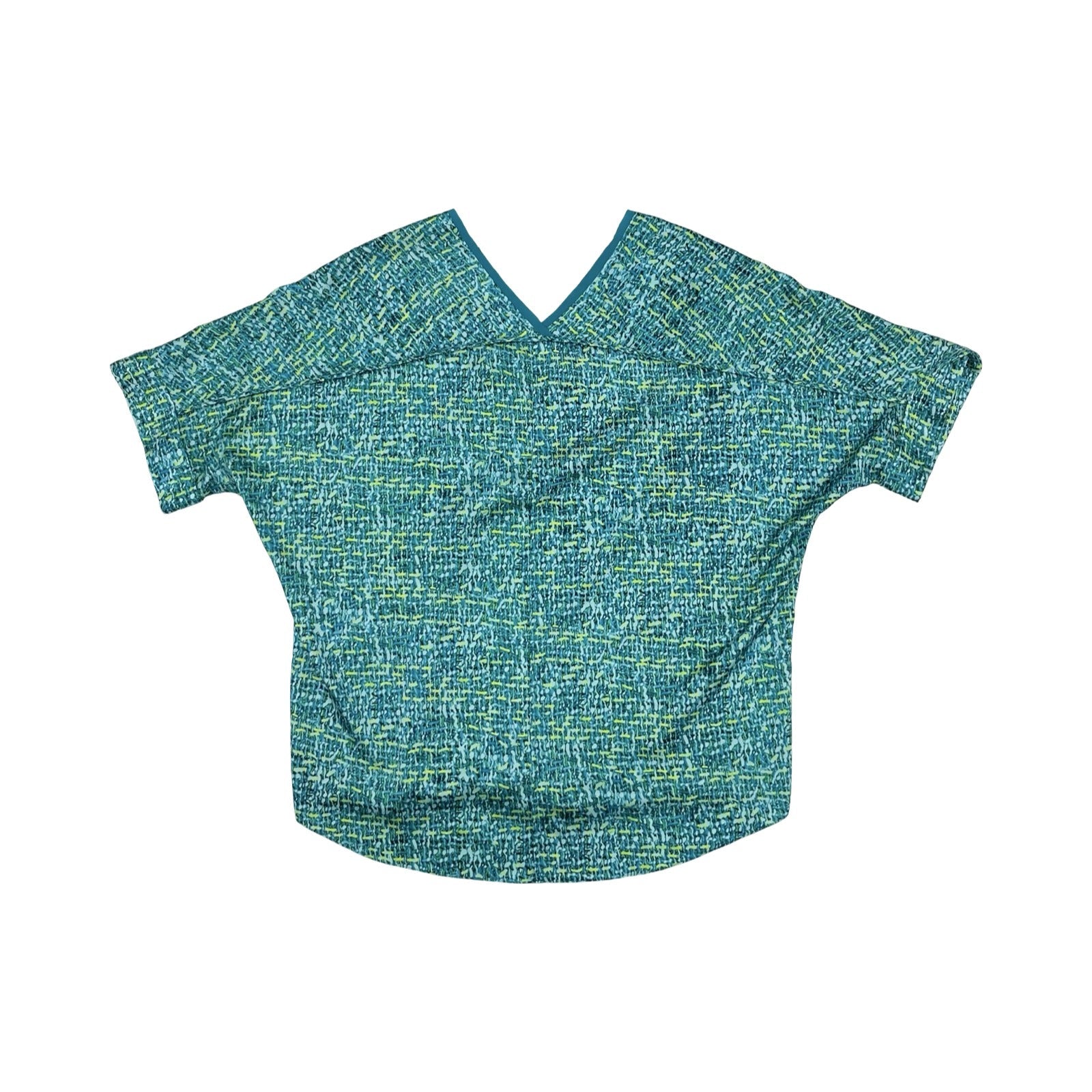 Blouse Ss By Tahari In Blue & Green, Size:M