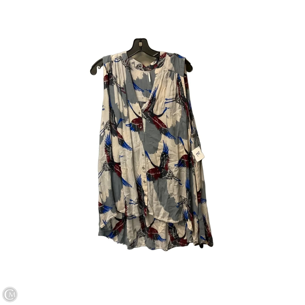 Top Sleeveless By Free People In Blue & Cream, Size: L