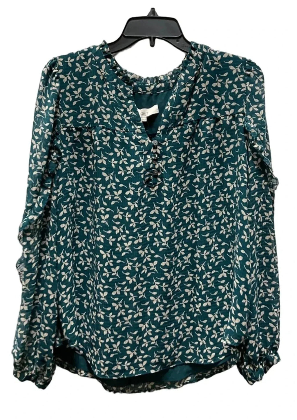 Top Long Sleeve By Loft In Green, Size: L