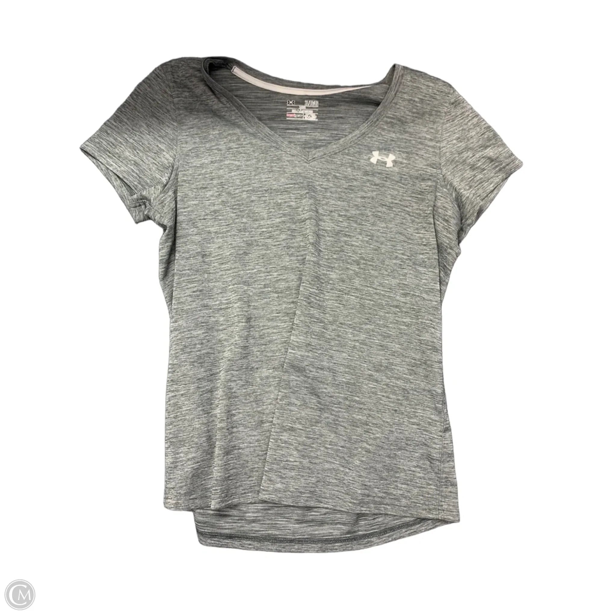 Athletic Top Short Sleeve By Under Armour In Grey, Size: Xl