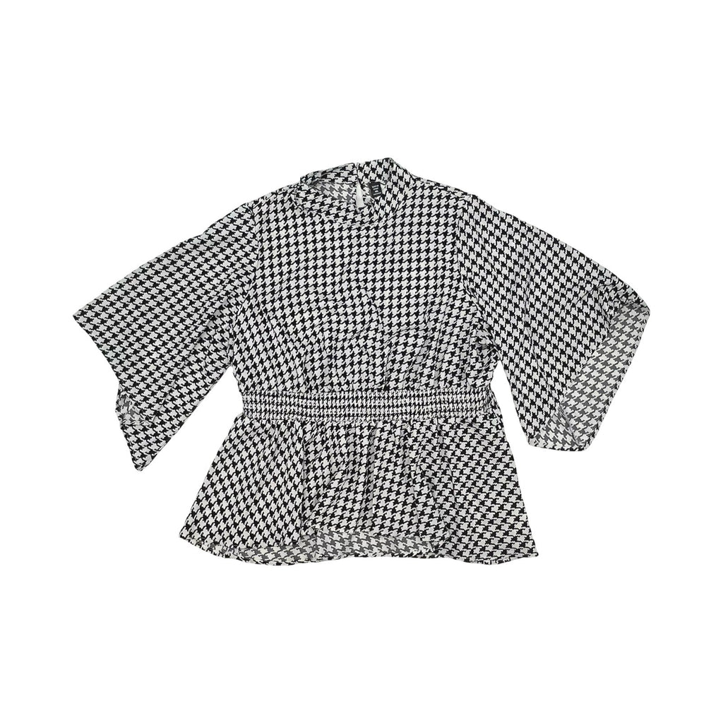 Blouse Ss By Cmf In Black & White, Size:4X