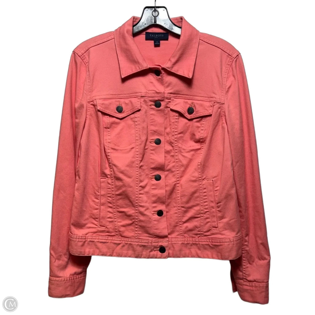 Jacket Denim By Talbots In Peach, Size: S