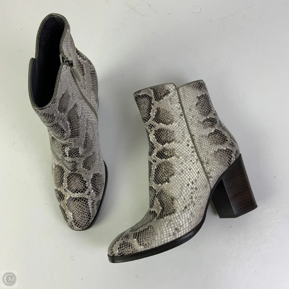 Boots Ankle Heels By Donald Pliner In Snakeskin Print, Size: 7