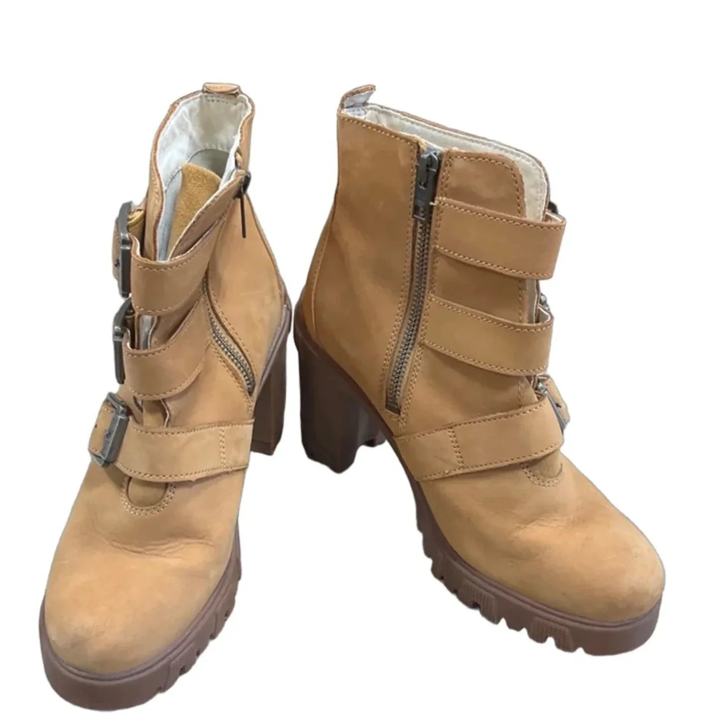Boots Ankle Heels By Timberland In Tan, Size: 8