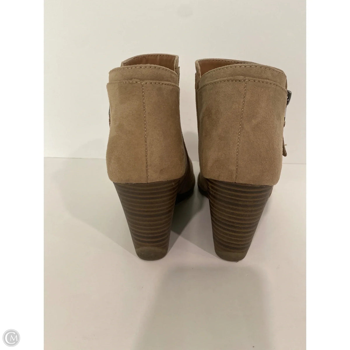 Boots Ankle Heels By Time And Tru In Taupe, Size: 7.5