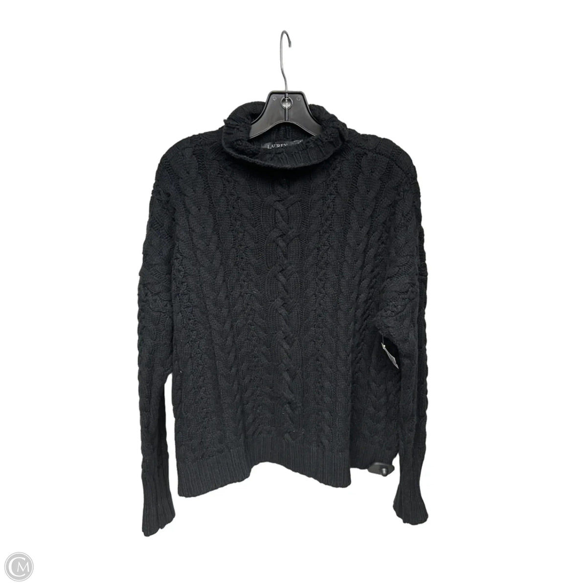 Sweater By Lauren By Ralph Lauren In Black, Size: L