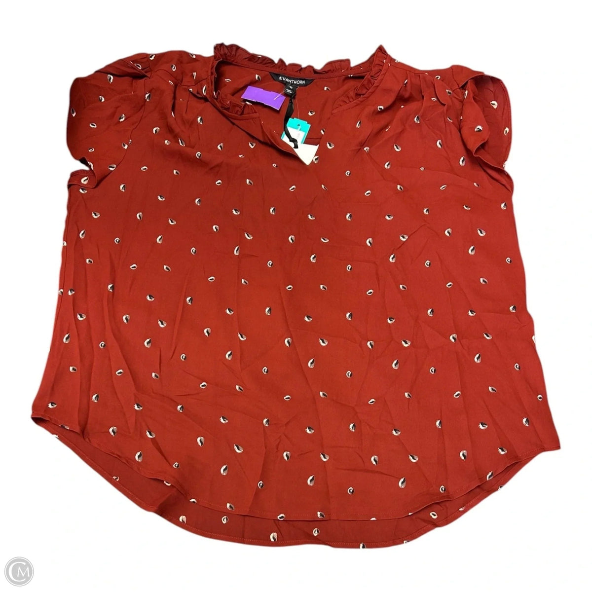 Top Short Sleeve By 41 Hawthorn In Orange, Size: Xxl
