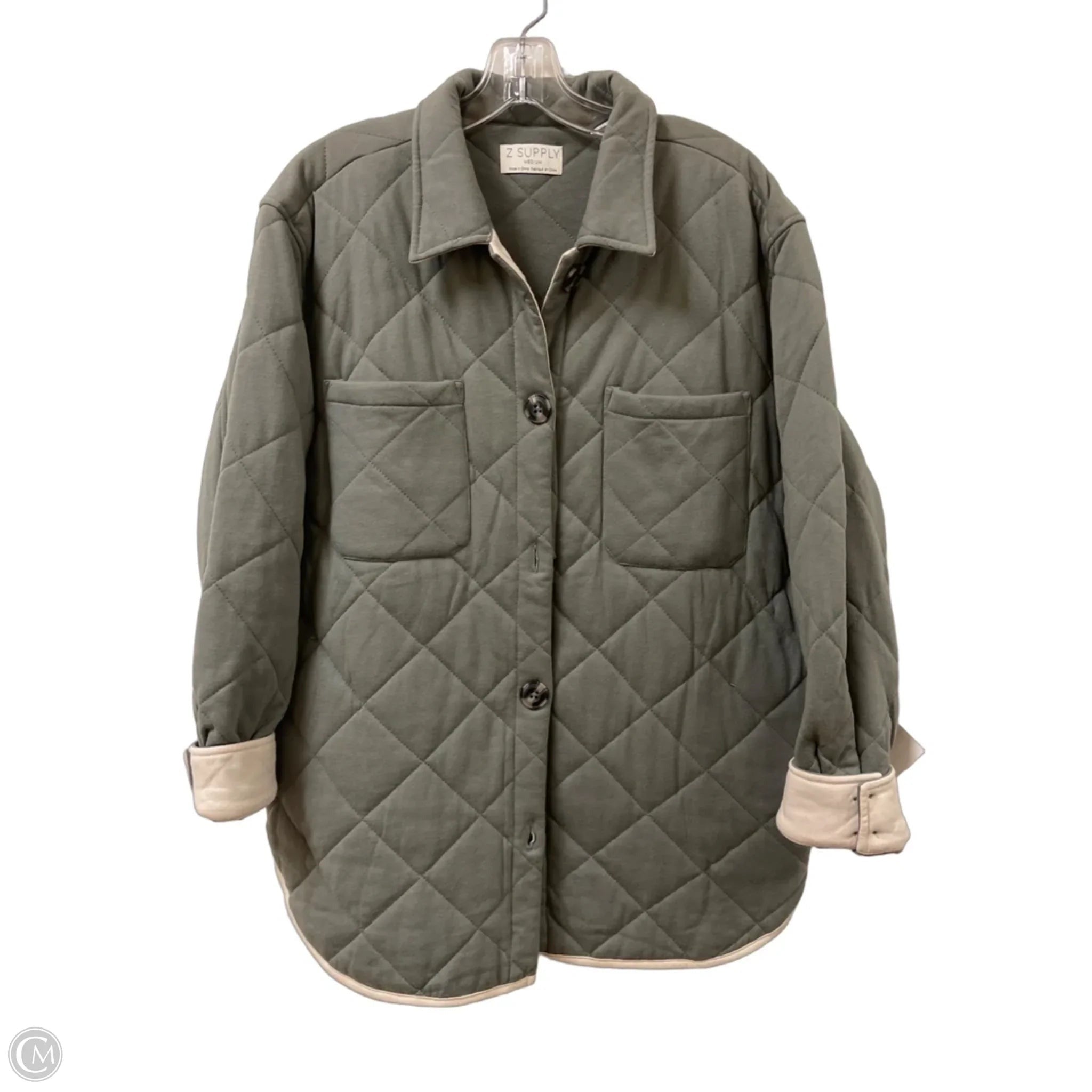 Jacket Shirt By Z Supply In Green, Size: M