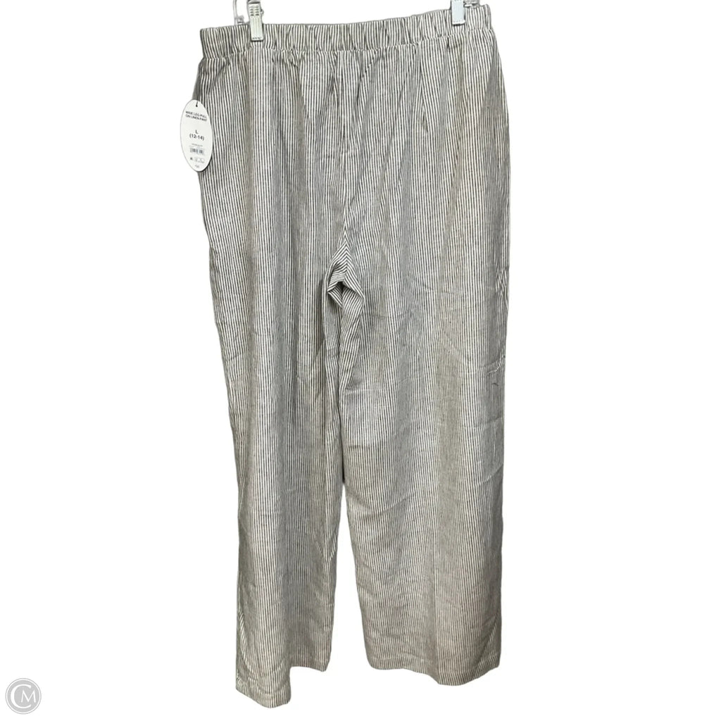 Pants Linen By Scoop In Striped Pattern, Size: 12