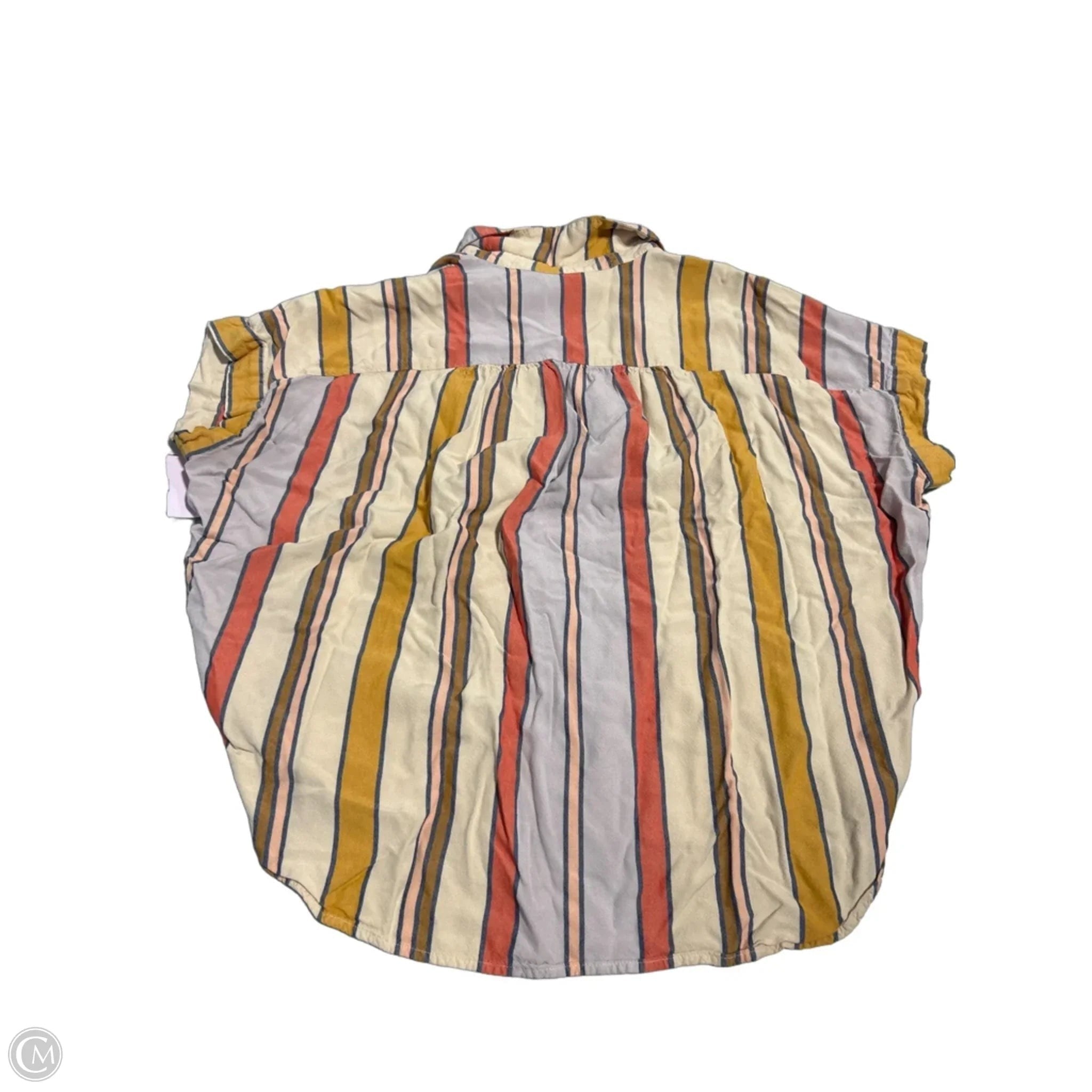 Top Short Sleeve By Madewell In Striped Pattern, Size: S