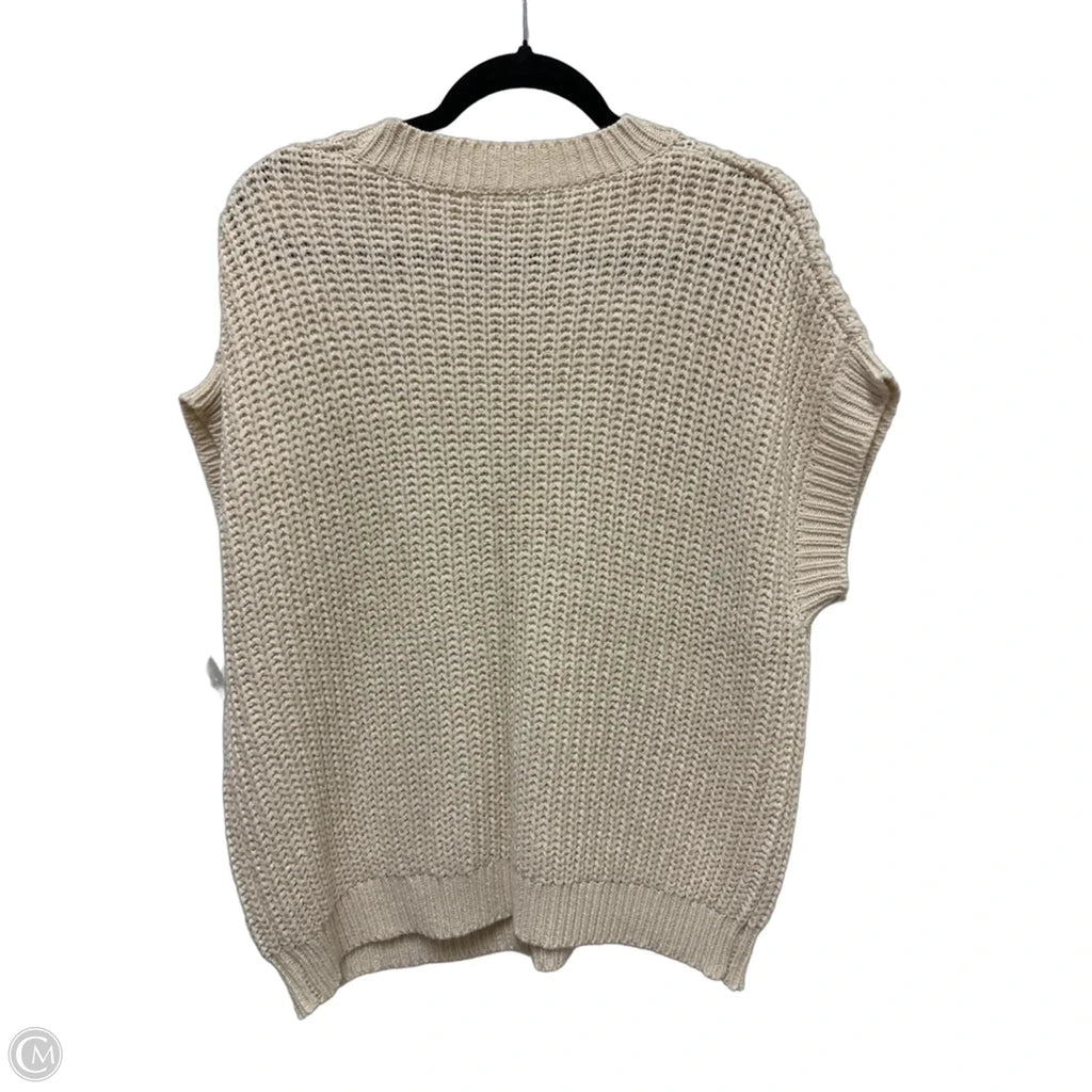 Sweater Short Sleeve By Wishlist In Cream, Size: M