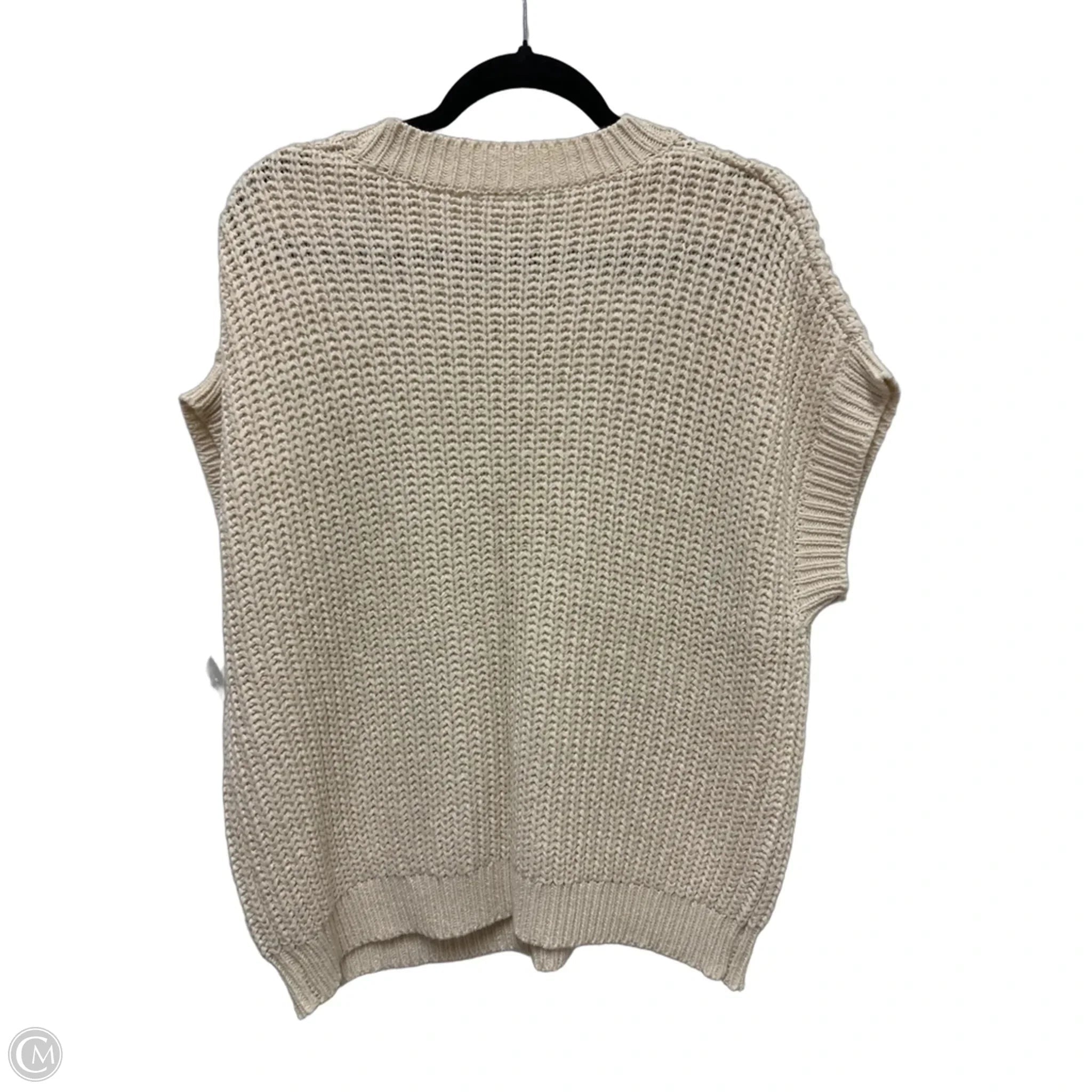 Sweater Short Sleeve By Wishlist In Cream, Size: M