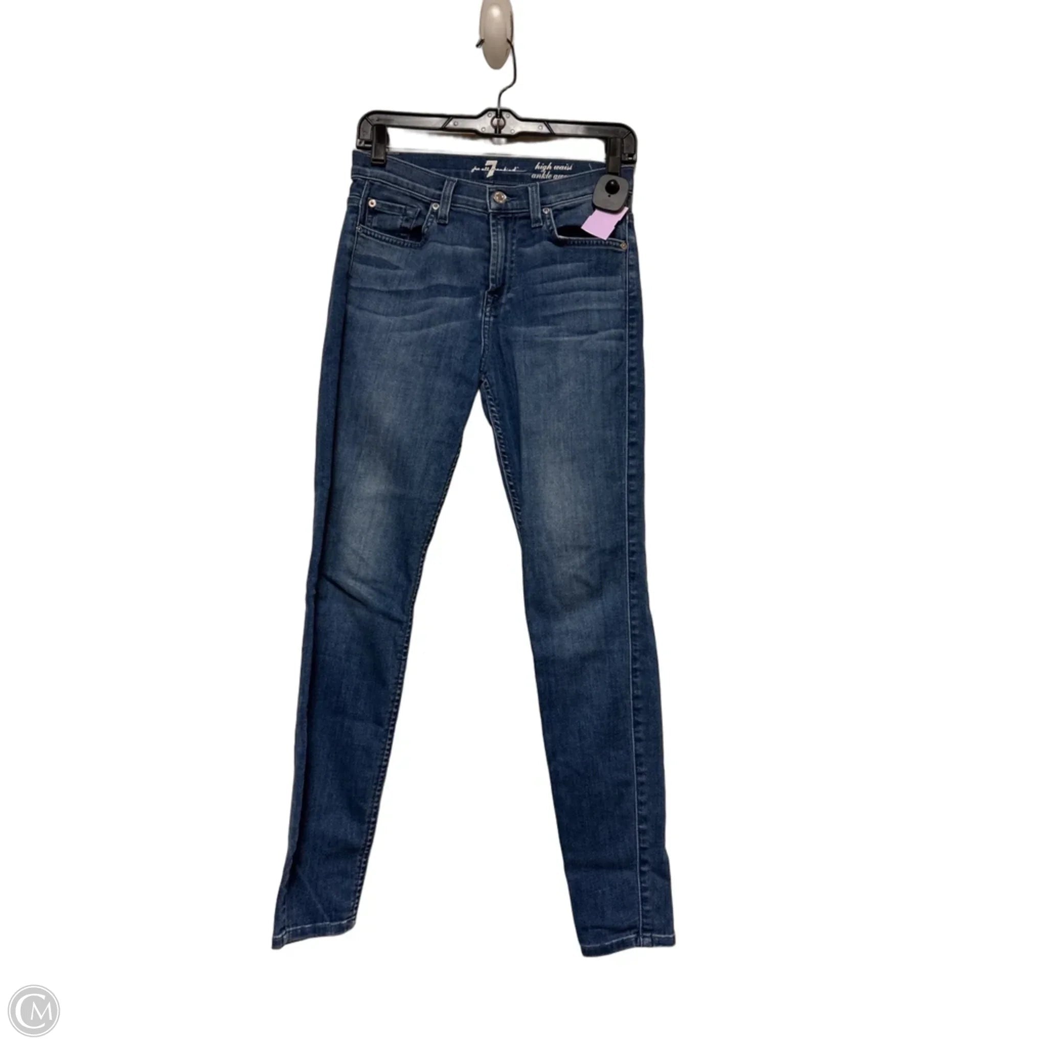 Jeans Skinny By 7 For All Mankind In Blue Denim, Size: 4