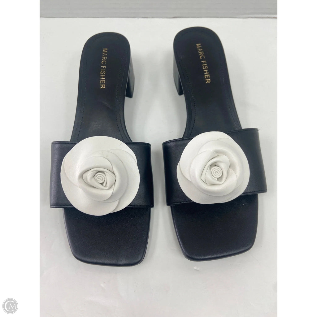 Sandals Heels Block By Marc Fisher In Black, Size: 7.5