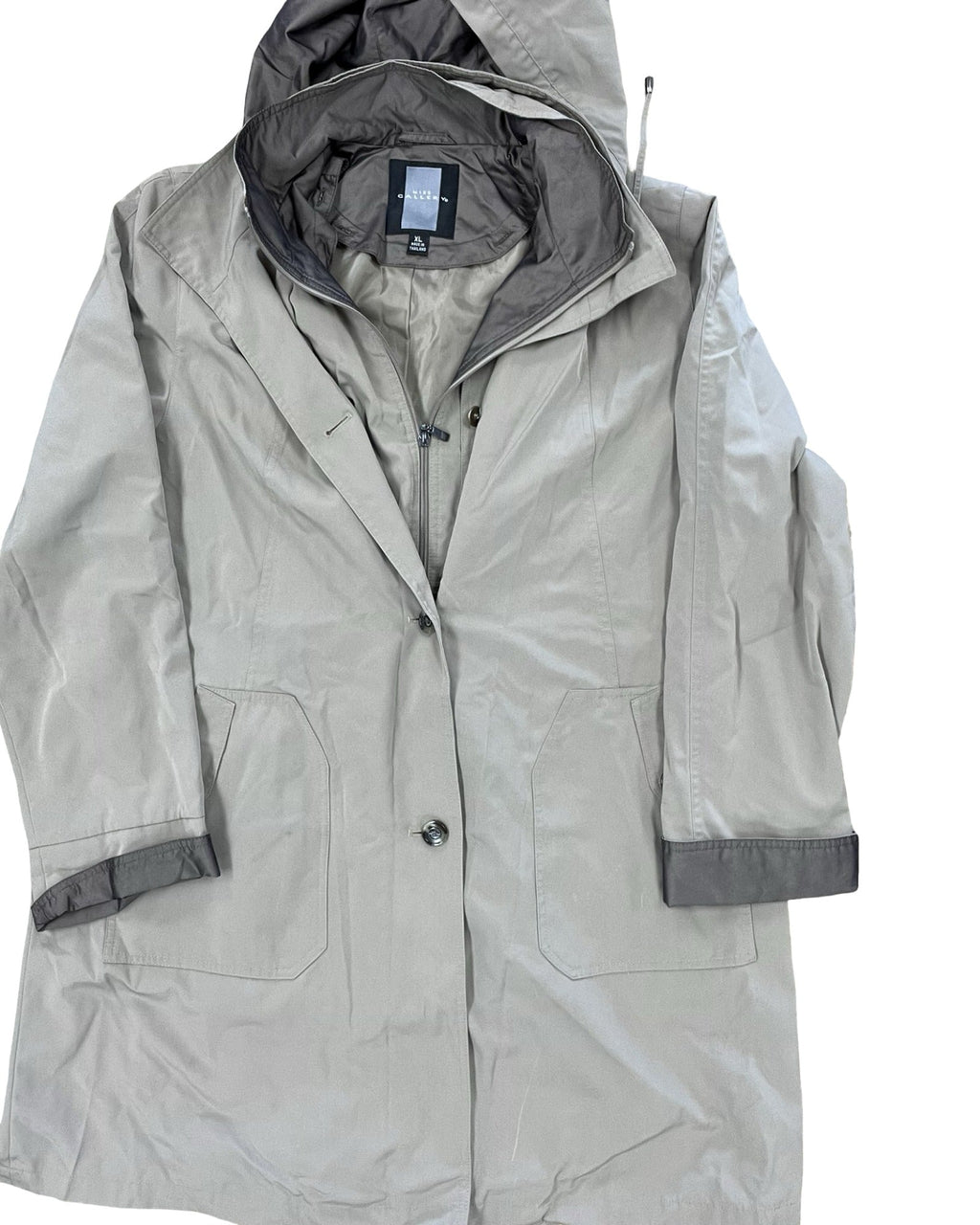 Coat Trench Coat By Clothes Mentor In Tan, Size:Xl
