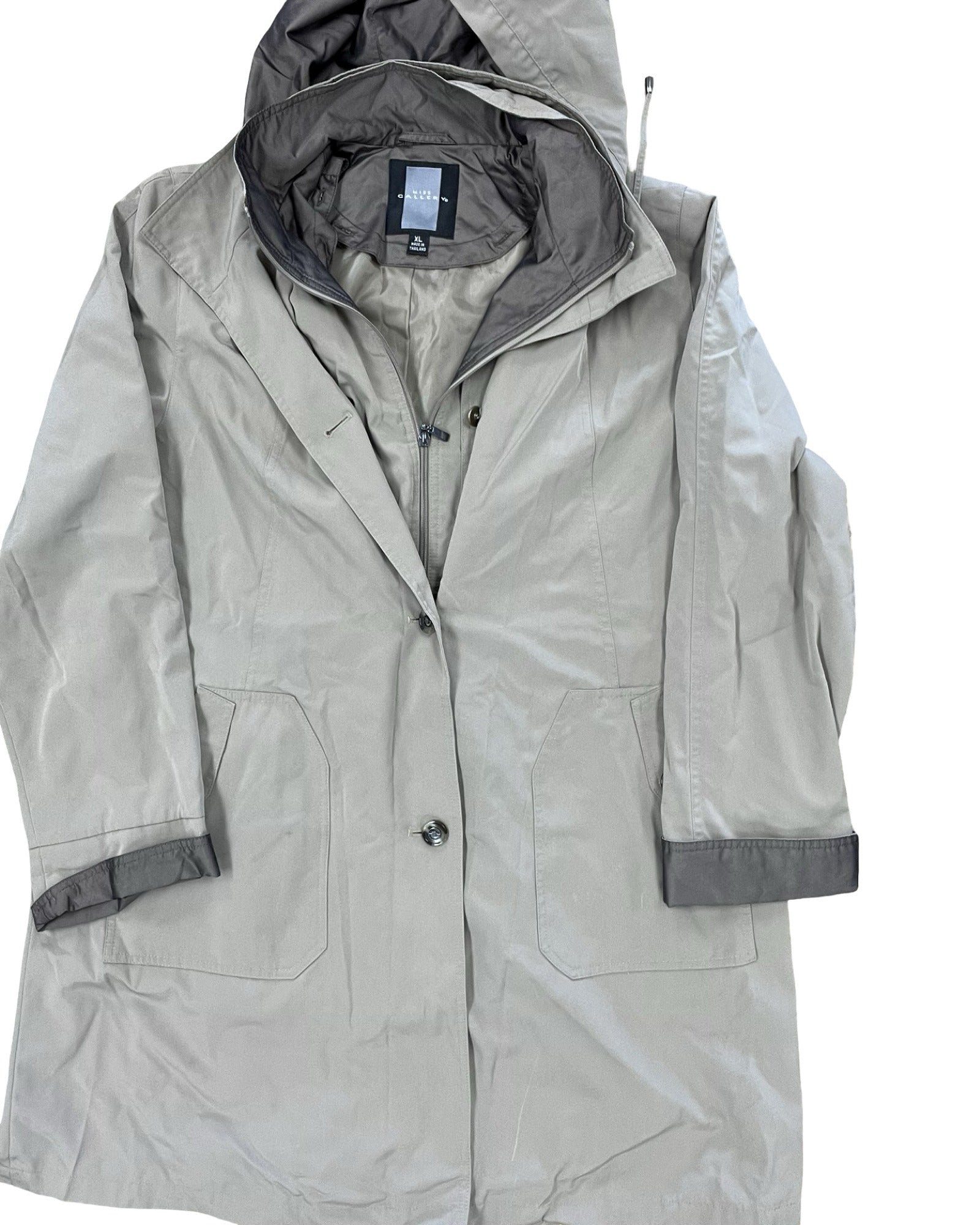 Coat Trench Coat By Clothes Mentor In Tan, Size:Xl